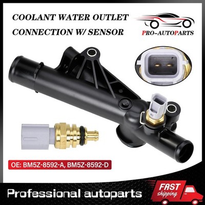 Water Outlet Thermostat Assembly w/Sensor Fits for Ford Escape Fusion 1.6L 13-16