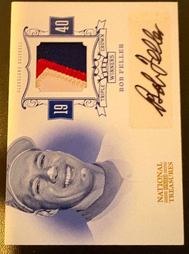 Bob Feller 2012 Panini National Treasures Triple Crown Winners Auto Patch 1/10