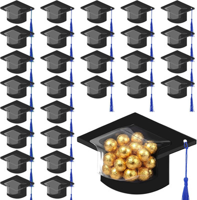 30 Pack Graduation Cap Candy Card Class of 2026 Grad Party Favor Candy Dome Gree
