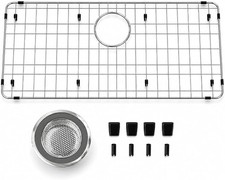 Stainless Steel Sink Grid 27-9/16 x 14-9/16 Rear Drain Sink Protector