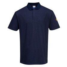Image of Portwest AS21 ESD Polo Shirt Anti Static Breathable Workwear Top Navy