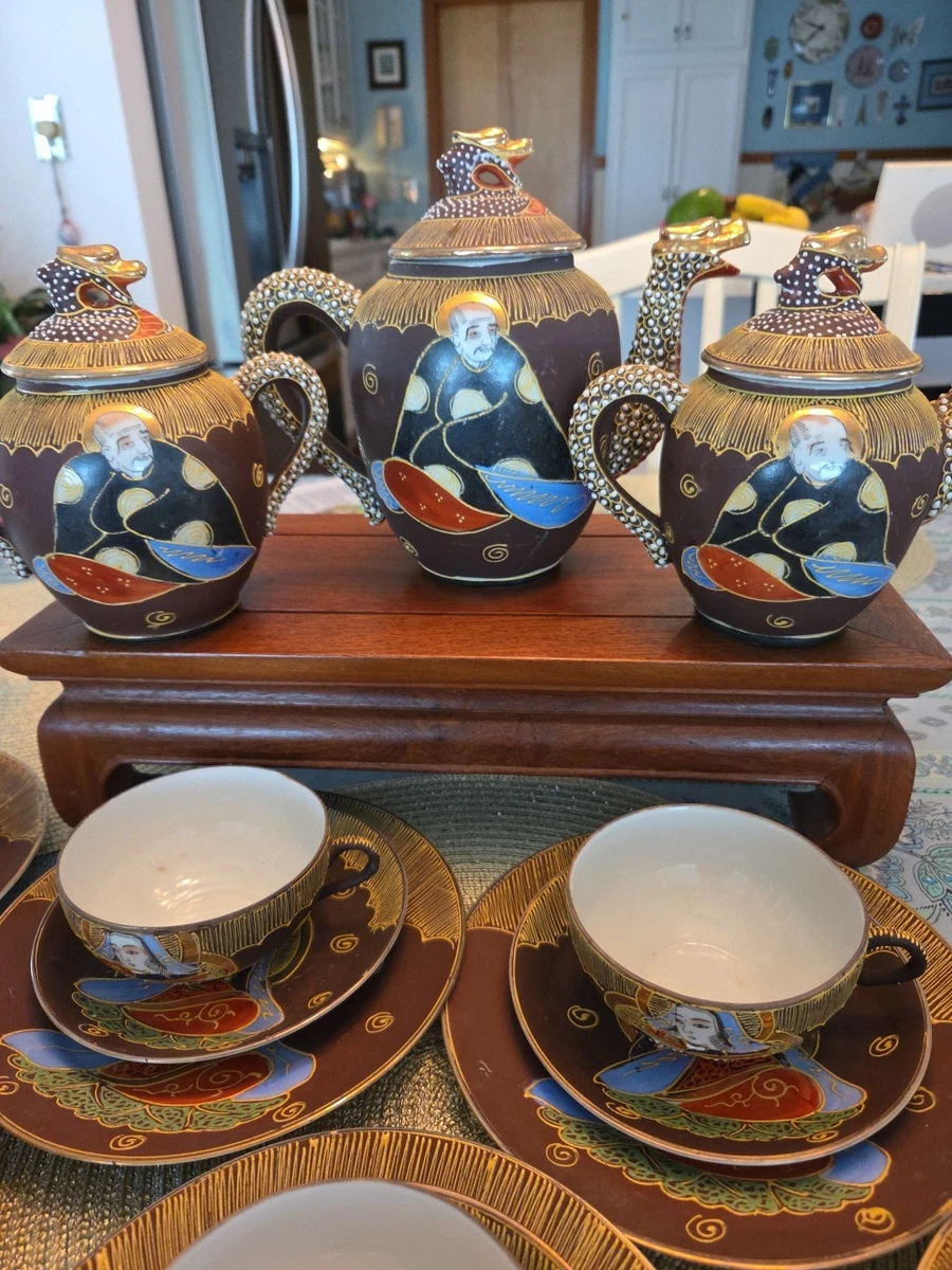 Kutani 茶具古董日本茶壶| eBay