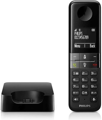 Philips D4701B Schnurloses Festnetztelefon DECT 16h Sprechzeit Freisprecheinrich