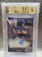LEODY TAVERAS 2017 BOWMAN CHROME 1ST AUTOGRAPH Purple AUTO /250 BGS 9.5 MLB