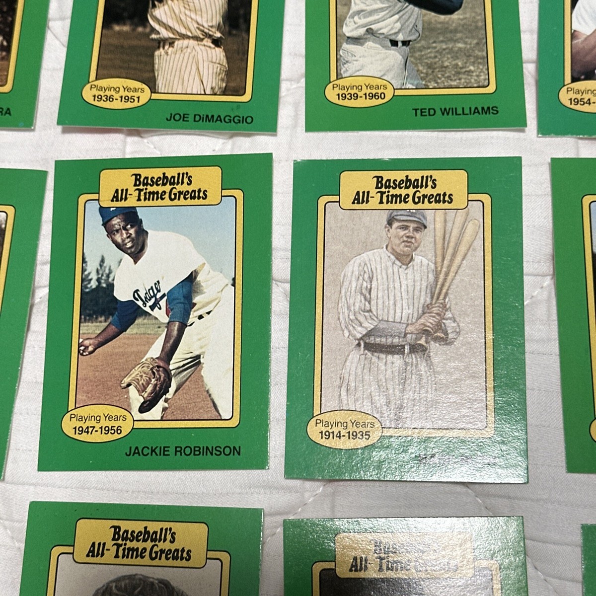 1986 Baseball's All-Time Greats 50 Card Set Mickey Mantle, Hank