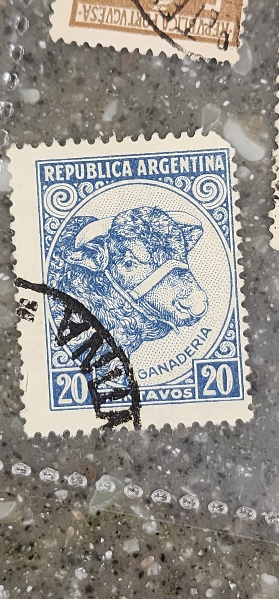 Republica Argentina Foreign 20c Blue Off Center Stamp Used - #A565