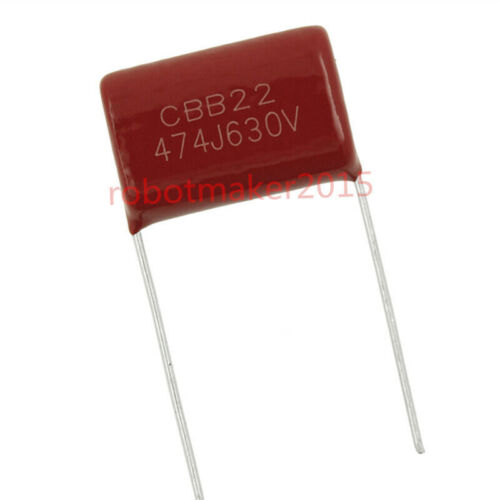 10 piezas Condensador CBB CBB22 474J 630V 0,47 UF 470NF P = 15 mm - Imagen 2 de 3