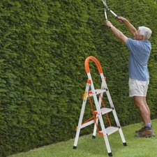 Folding 3 Step Ladder - Portable Three Step Ladders with Wide Steps Soft Grip