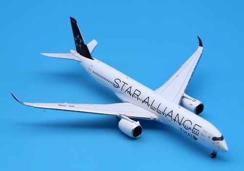 JC Wings 1:400 Thai Airways A350-900XWB modello di aeromobile pressofuso HS-THQ FLAPS DOWN - Foto 6 di 13
