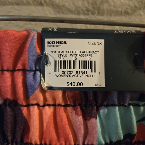 Tek Gear neu türkis gepunktet abstrakt Damenrock für unterwegs Active Wear 3X - Bild 7 von 7
