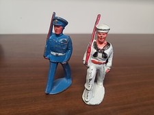 2 Manoil Marine Toy Soldiers Marching Lot