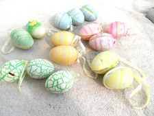 15 ASSORTED - PAPER MACHE - HANGING EASTER EGGS FOR INTERIOR USE