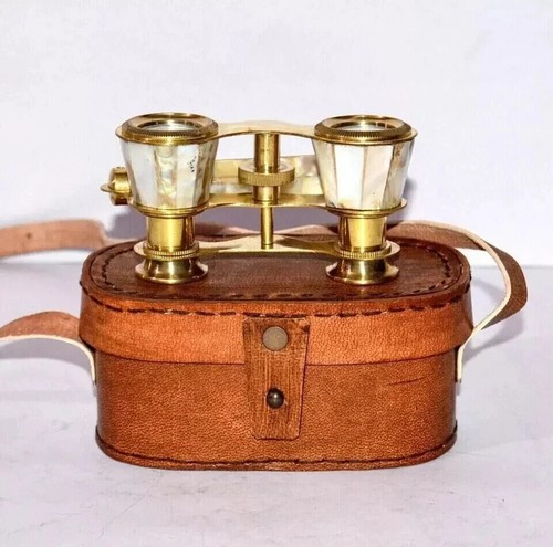 Vintage Brass Opera Glasses Mother of Pearl & Handle Brass Fittings France - Picture 5 of 6