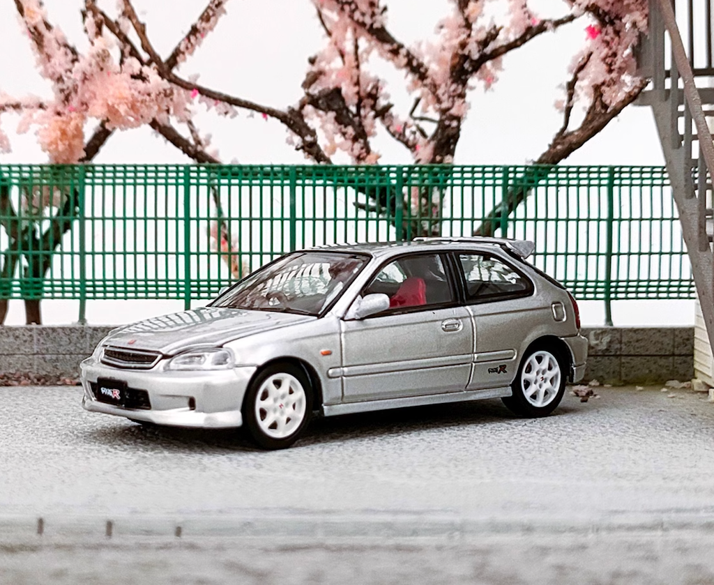 CR FH 1:64 Silver Civic Type R EK9 Hatchback Sport Model Diecast