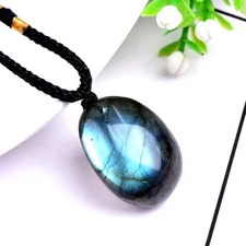 Genuine Real Labradorite Pendant Healing Reiki Chakra Women Men Necklace Gifts