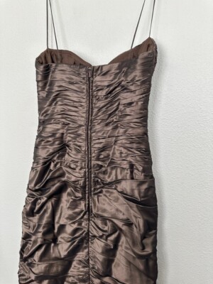 Robe De Soirée En Soie Teri Jon Rickie Freeman - Taille 4, Noir, Mi-mollet - Occasion Très Bon état
