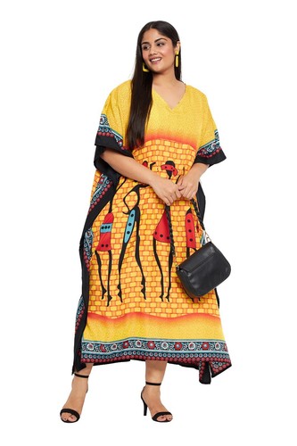 Women Kaftan Plus Size Hippie Boho Dress Kimono Long Maxi Summer Beach Sundress - 第 22/122 張圖片