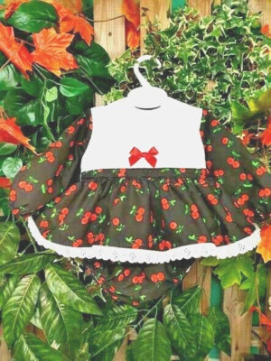 DREAM BABY WEAR UK DREAM SALE 0-5 years baby girls Red cherries two piece twirly top and pants set