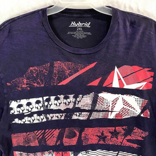 Hybrid Apparel Mens Tshirt Size 2XL 100% Cotton Cold Wash Dry Low Graphic Design - Picture 2 of 6
