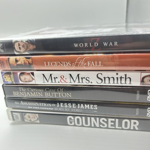 Brad Pitt Bulk Movie Lot Bundle x6 Benjamin Button Jesse James Counselor War Z - Picture 2 of 8