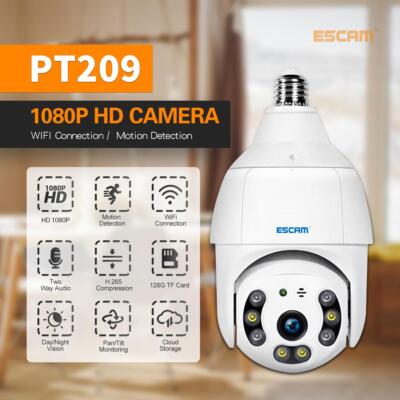 ESCAM mobile tracking wifi 1080P 2-way voice  PT Smart night vision dome camera