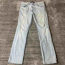 Hollister Jeans Size W31 L30 Mens Super Skinny Mid Rise Light Wash White Denim