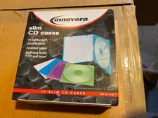 Lot of 10 NEW Innovera Slim CD DVD Disc Plastic Jewel Case Clear, Assorted Color