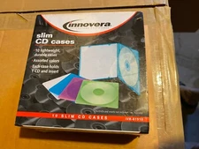Lot of 10 NEW Innovera Slim CD DVD Disc Plastic Jewel Case Clear, Assorted Color