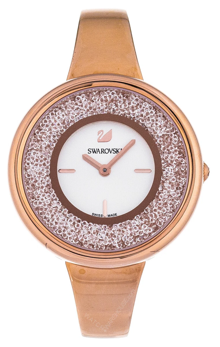 Swarovski Crystalline Pure Rose Gold Tone Watch and Bracelet Set