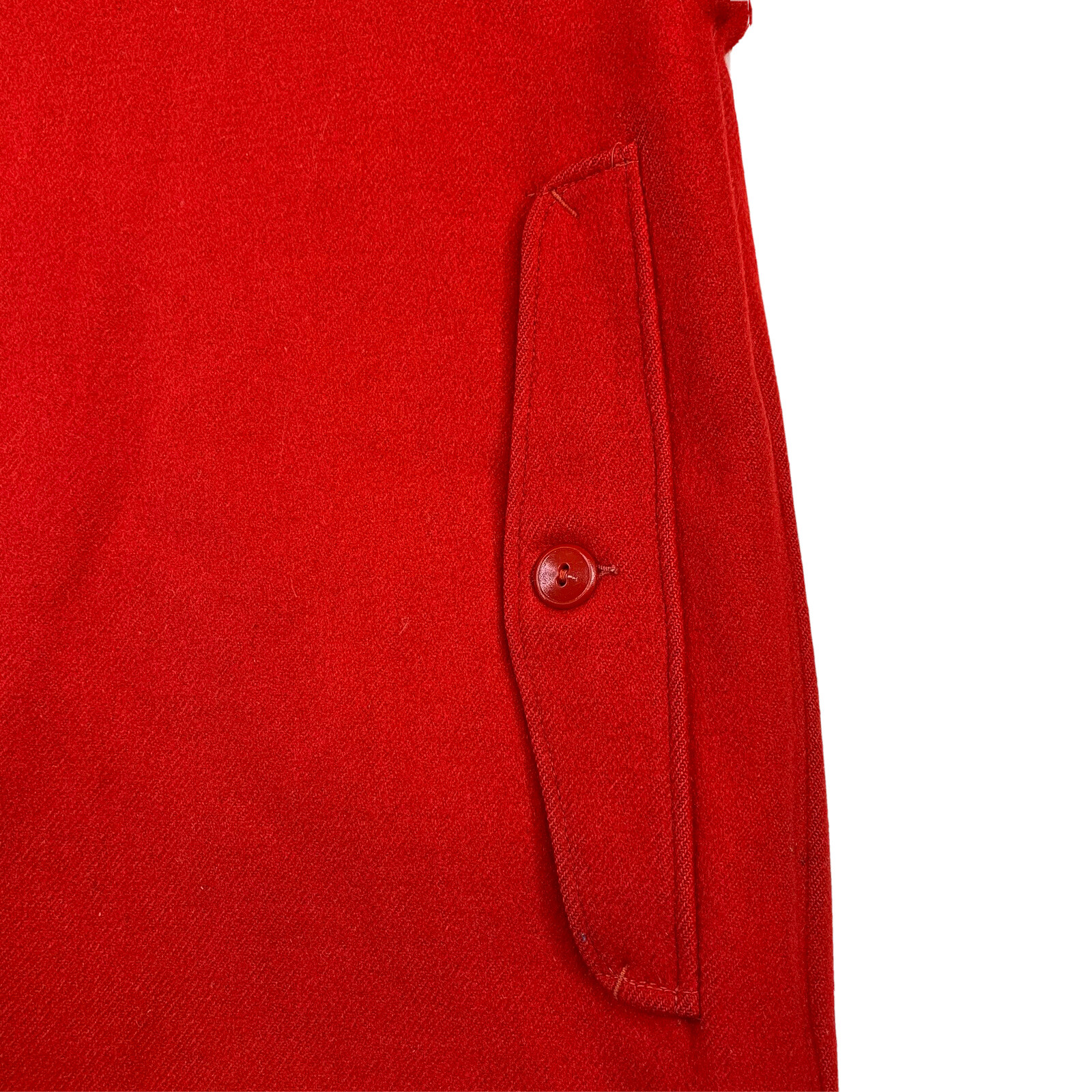 1950's Large WOOLRICH Solid Red Wool Mackinaw Hun… - image 11