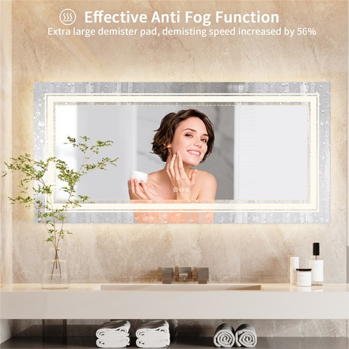 Luxury Defogging LED Bathroom Mirror Encircled LED Strip Lighted Bathroom Mirror - Picture 12 of 16