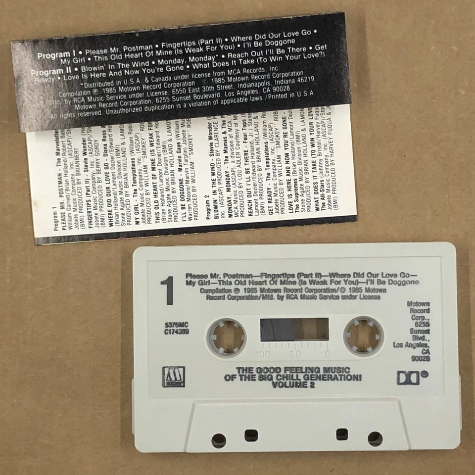 BIG CHILL GENERATION Cassette Tape VOL 2 MOTOWN Funk Soul MARVIN GAYE SUPREMES - Image 2 of 4