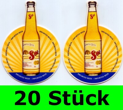 20 Stück Bierdeckel Cerveza SOL Mexiko Heineken Sonderform Bar Theke Tresen