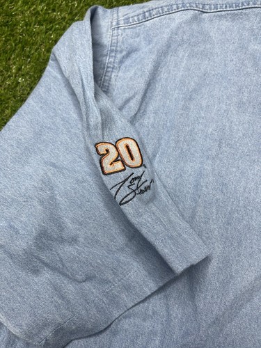 Vintage Tony Stewart Denim Shirt - Chase - Short Sleeve Button Mens XL NWT - Picture 3 of 7