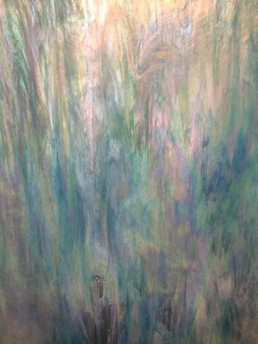 Stained Glass Sheet Sky Blue Wispy Opal Iridized Wissmach MOSAIC - Picture 4 of 4