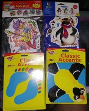 Lot Of 4 New Packs Of Classroom Decorations  Bulletin Board Accents 144 Pieces