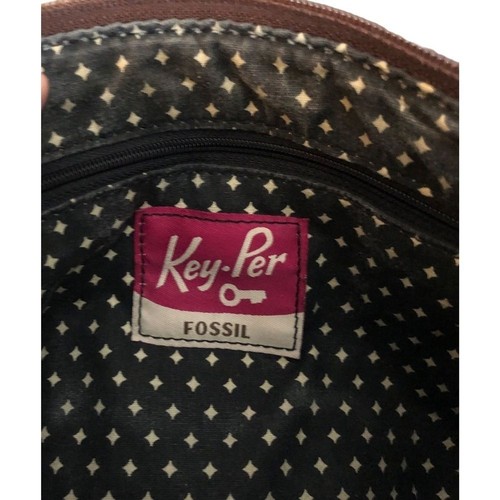 Fossil Key Per Quilted Black Crossbody Shoulder Bag Wide Strap Pockets 11X8” - Picture 4 of 4