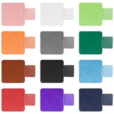 24 Pcs Self-adhesive Pen Elastic Notebook Band Holders PU Leather Loop Sticky