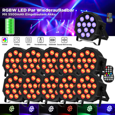 120W Wiederaufladbar Akku RGBW 12 LED PAR Wash DMX Bühnenlicht Disco Party Event