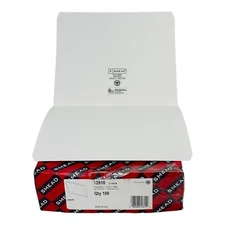 100 Folders Smead Letter Size Straight Cut White File Folders 2-Ply Tabs, 12810