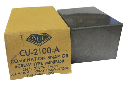 BUD INDUSTRIES CU-2100-A ALUM. GRAY HAMMERTONE PROJECT MINIBOX SNAP/SCREW TYPE - Picture 3 of 3