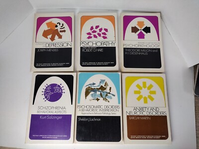 6 Book Set Wiley Pathology Series Schizophrenia, Neurotic, Psychosomatic, Anxiet