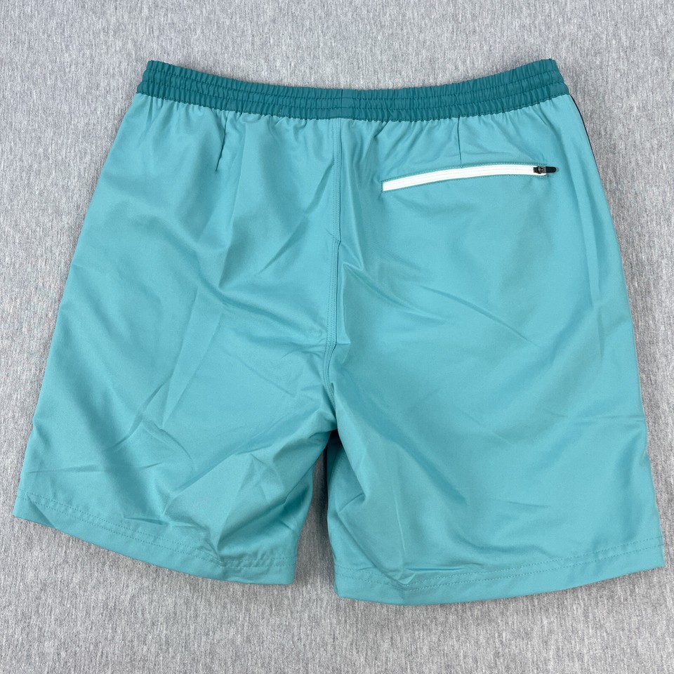 Outerknown Nostalgic Volley Shorts Mens L Aqua Blue Unlined Swim Trunks