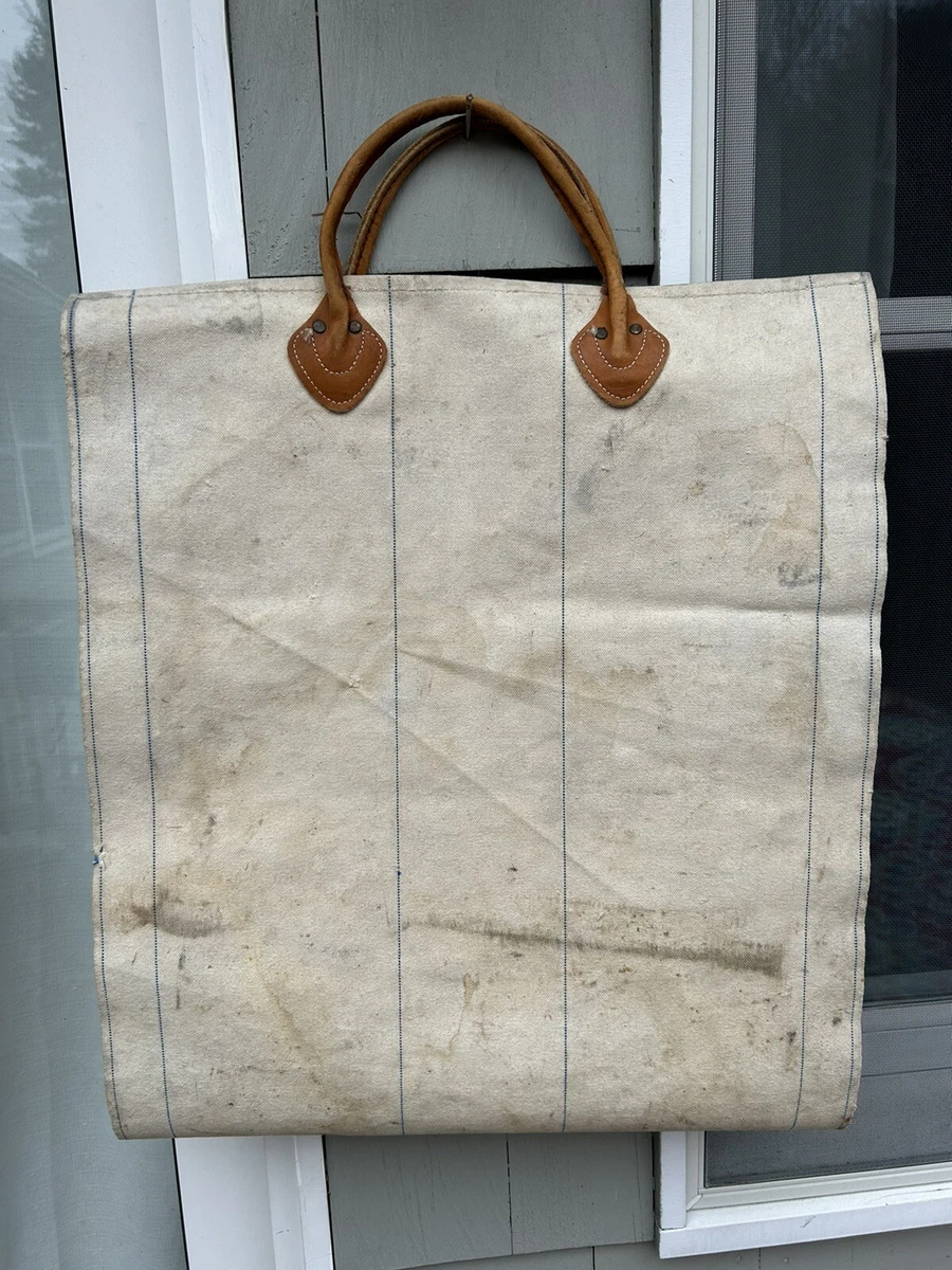 Vintage LL BEAN Canvas Firewood Carrier Log Wood Tote 46”L x 20
