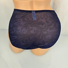 Vtg Shiny Blue Paisley Maidenform Panties Sheer Nylon Smooth Luxuries 5 Sissy