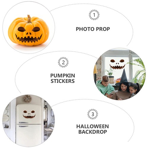 6 Sheets Pumpkin Sticker Halloween Fridge Screaming Decals - Picture 6 of 12