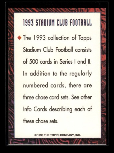 1993 Topps Stadium Club #NN Info Card Description (EX)(FTB) - 第 1/2 張圖片