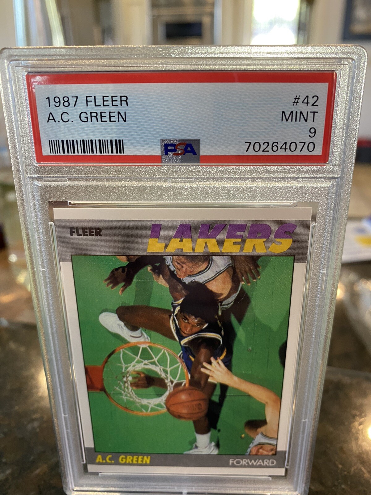 1987 fleer basketball psa 9 MINT #42 A.C. Green