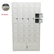 40 Door Office Steel Compartment Key Lock Office Gym Storage School Locker New
