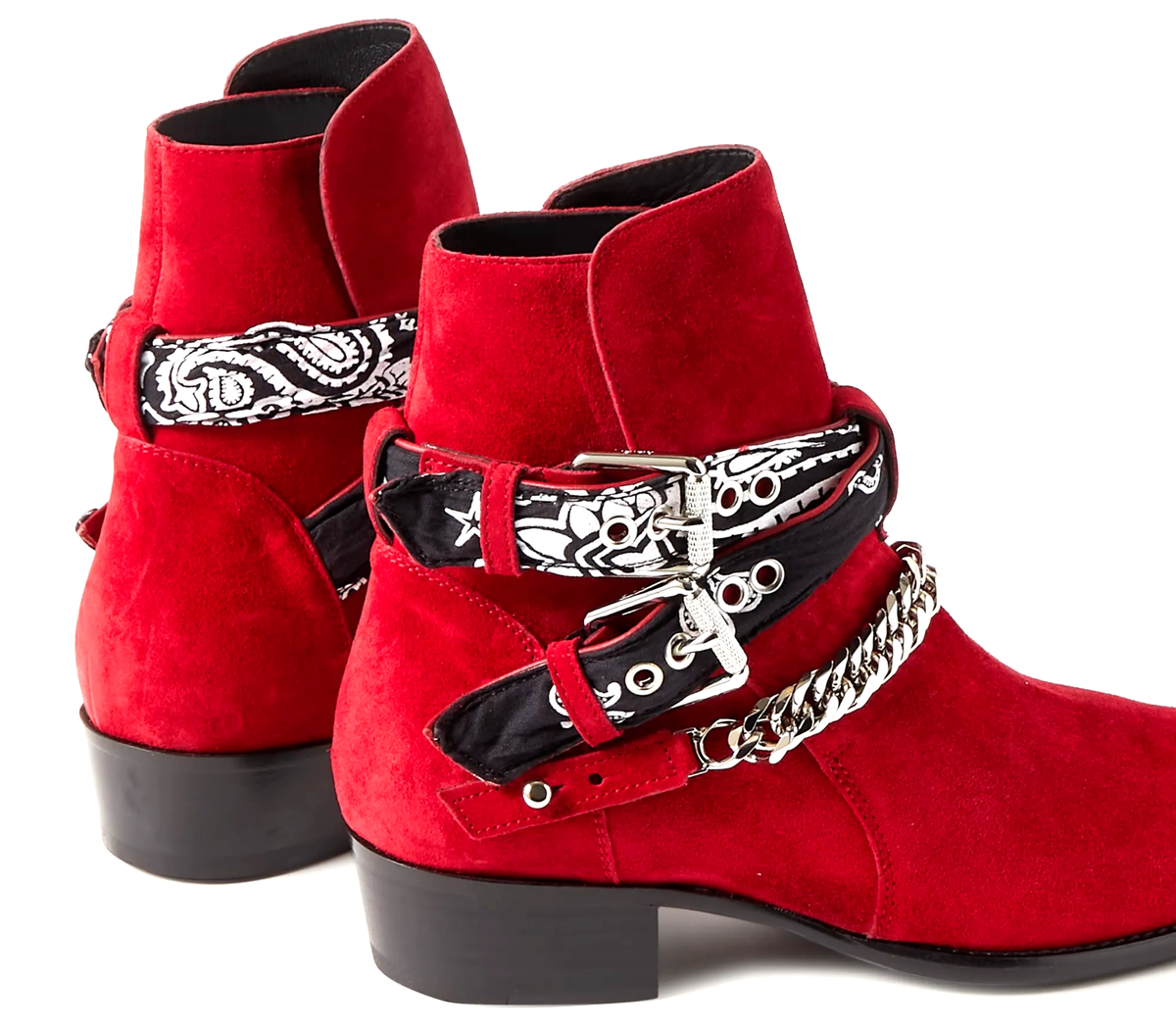 AMIRI BANDANA CHAIN BOOTS 42 ビブラムソール　アミリ Amiri Suede Chain Boots Bandana Buckle Biker Stiefel Shoes